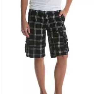Wrangler Boys Flex Waist‎ Plaid Cargo Shorts